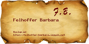 Felhoffer Barbara névjegykártya